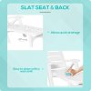 Outsunny Folding Sun Lounger with Wheels, 5-Position Adjustable Outdoor Deck Chair Furniture, Garden Beach Patio Pool Lounger Recliner Seat, White