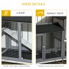 PawHut Large Rabbit Hutch Outdoor, 2-Tier Guinea Pig Hutch, Wooden Bunny Run, Small Animal House with Double Side Run Boxes, No-leak Plastic Tray, Ramp, 230 x 53 x 93.5cm, Light Grey