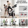 HOMCOM Upright Exercise Bike 8kg Flywheel Indoor Training Cycling Machine Stationary Workout Bicycle with Adjustable Resistance Seat Handlebar LCD Display for Home Gym, White