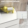 HOMCOM High Gloss Chest of Drawers, Modern 4 Drawer Dresser with Soft Closing Mechanism for Bedroom, White