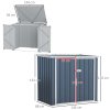 Outsunny 5ft x 3ft 2-Bin Garden Storage Shed, Double Rubbish Metal Storage Shed, Hideaway Dustbin with Locking Doors and Openable Lid, Grey