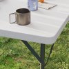 Outsunny 3ft Folding Camping Table, Heavy Duty Picnic Table with 2 Adjustable Height for Indoor Outdoor Garden, Party, BBQ, White