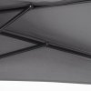 Outsunny 3(m) Half Parasol, Semi Round Umbrella with Metal Frame, Crank Handle for Balcony, Garden, Grey