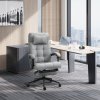 Vinsetto Office Chair Ergonomic Desk Chair, Computer Chair with Footrest & Head Pillow, 360° Swivel Recliner Chair for Home Office, Light Grey