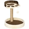 PawHut Cat Tree, 44cm Cat Tower, Cat Tree for Indoor Cats, with Sisal Cat Scratching Post, Platforms, Toy Ball - Brown