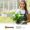 Outsunny Galvanised Raised Garden Bed, 240 x 120 x 30cm Raised Bed with Reinforcing Bars, Outdoor Raised Planter with Open Bottom for Vegetables, Flowers, Herbs, Silver