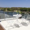 Outsunny 3 Pieces Garden Bistro Set, Folding Outdoor Single Chairs and Mosaic Garden Table Furniture Set for Patio, Balcony, Deck, White