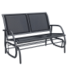 Outsunny 2-Person Outdoor Glider Bench Patio Double Swing Gliding Chair Loveseat w/Power Coated Steel Frame for Garden Patio Porch, Black