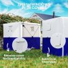 Outsunny Pop Up Gazebo with Sides, 2m x 2m Easy 1 Person Setup Party Tent with Carry Bag, Stakes, Ropes, Folding Multifunctional Instant Shelter, Dark Blue and White