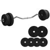 SPORTNOW 25kg Barbell Weights Set, Adjustable Gym Weights up to 80kg with 4ft Curl Bar and Non-slip Handle for Home Gym, Exercise, Weight Strength Training