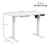 Vinsetto Electric Standing Desk, 120 x 60cm Height Adjustable Sit Stand Desk with 4 Memory Presets, Collision Avoidance and Overheat Protection for Home Office, White