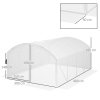 Outsunny 4 x 3 x 2m Polytunnel Greenhouse with Hinged Door, Walk-in Grow House Tent with UV-resistant PE Cover, Galvanised Steel Frame, Clamps, White