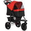 PawHut Dog Stroller Pet Pram, 3 Wheels Dog Pushchair with Brake, for Small Miniature Breeds, Cats, Red