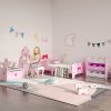 ZONEKIZ Kids Toddler Bed, Safety Rails, Kids Bedroom Furniture for Boys, Girls, Ages 3-6 Years, 143 x 74 x 59cm - Pink