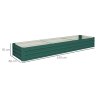 Outsunny Galvanised Raised Bed for Garden, Rectangular Outdoor Elevated Planter Box with Safety Edging and Open Bottom for Growing Flowers, Herbs and Vegetables, 240 x 60 cm, Green