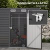 Outsunny 6.3 x 4.3FT Garden Shed, Galvanised Metal Shed, Easy to Assemble, Outdoor Tool Storage Shed with Pent Roof, Lockable Door and 2 Vents, Grey