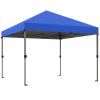 Outsunny 3 x 3(m) Pop Up Gazebo, 1 Person Easay Setup Marquee Party Tent with 1-Button Push, Adjustable Straight Legs, Wheeled Bag, Stakes, Ropes, Sandbags, Instant Shelter, Blue