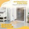 PawHut Dog Gate with Cat Flap Pet Safety Gate Barrier, Stair Pressure Fit, Auto Close, Double Locking, for Doorways, Hallways, 75-103 cm White