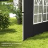 Outsunny Gazebo Side Panels with Window for 3x3(m) or 3x4m Pop Up Gazebo, 2 Pack Sides Replacement, Black