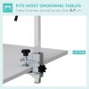 PawHut Foldable Pet Grooming Arm w/ Clamp 30 Inch Height Adjustable, Dog Grooming Loop, Two No Sit Haunch Holders for Small Medium Dogs, Sliver