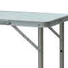 Outsunny 2FT Garden Outdoor Camping Table Portable Folding Picnic Table Aluminium Frame with Adjustable Height 60L x 45W x 64H (cm)