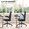 Vinsetto Ergonomic Mesh Office Chair with 90° Flip-up Armrests and Lumbar Support, Height Adjustable Computer Chair with Swivel Wheels, Black