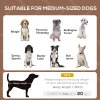 PawHut Raised Dog Bed Waterproof Elevated Pet Cot with Breathable Mesh UV Protection Canopy Brown, for Medium Dogs, 76 x 61 x 73cm