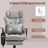 HOMCOM Office Chair with 6 Point Massage and Heat, Ergonomic Desk Chair with Foot Rest, Lumbar Support, Reclining Function and Wide Seat, Height-Adjustable High Back Swivel Rolling for Home, Grey
