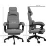 Vinsetto Office Chair, Ergonomic Desk Chair, High Back Fabric Work Chair with 160° Reclining Backrest, Retractable Footrest, Neck and Lumbar Pillow for Home and Study, Dark Grey