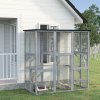 PawHut Large Outdoor Cat House, Walk-in Cat Enclosure, Wooden Catio with 6 Jumping Platforms, Waterproof Asphalt Roof