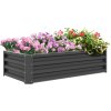 Outsunny 216L Rectangle Raised Garden Bed Box with Weatherized Steel Frame for Vegetables, Flowers and Herbs, 120 x 60 x 30.5cm, Light Grey
