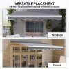 Outsunny 2.5m x 2m Retractable Awning, DIY Garden Awning Canopy, Anti-UV Sun Shade Shelter with Aluminium Frame and Crank Handle, Dark Grey