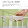 PawHut Pet Safety Gate, 5 Panels Playpen Fireplace, Metal Fence, Stair Barrier, Room Divider w/ Walk-Through Door - White