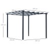 Outsunny 3 x 3 Meter Metal Pergola Garden Gazebo Grape Trellis for Climbing Plants Outdoor Sun Shelter Arbours
