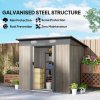 Outsunny 7 x 4ft Outdoor Garden Metal Storage Shed, Tool Storage Box for Patio, Grey Wood Grain