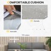 Outsunny 5 Pieces PE Rattan Garden Furniture Set, 4 Seater Garden Corner Sofa Set with Glass Coffee Table, Wicker Outdoor Furniture Set with Cushions for Patio Deck, Brown