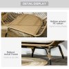 Outsunny Oversized Garden Egg Chair, Outdoor Wicker PE Rattan Chair with Thickened Padded Cushions and Pillows for Balcony, Porch, Khaki