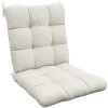 Outsunny Garden Back Chair Cushion, Comfortable Patio Seat Cushion Pad with Backrest for Outdoor & Indoor Use, Cream White