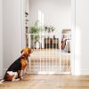 PawHut Dog Gate Wide Stair Gate w/ Door Pressure Fit Pets Barrier for Doorway, Hallway, 76H x 75-95W cm - White