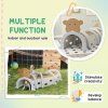 AIYAPLAY Play Tunnel, Kids Tunnel for Crawl and Climb, Monkey Design Kids Play Tunnel, Indoor, Outdoor Baby Tunnel for Ages 3-6 Years, Brown