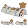 AIYAPLAY Play Tunnel, Kids Tunnel for Crawl and Climb, Monkey Design Kids Play Tunnel, Indoor, Outdoor Baby Tunnel for Ages 3-6 Years, Brown
