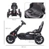 HOMCOM Children Pedal Go Kart, Kids Ride On Race with Adjustable Seat, Swing Axle, Shock Absorption EVA Tyres, Handbrake, for Ages 3-8 Years, Black