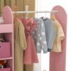 AIYAPLAY Kids Clothes Rail, Kids Dress Up Rail with Storage Shelf, Boxes, Mirror, Kids Wardrobe for Bedroom, Kids Room, Nursery, Pink