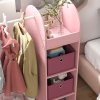 AIYAPLAY Kids Clothes Rail, Kids Dress Up Rail with Storage Shelf, Boxes, Mirror, Kids Wardrobe for Bedroom, Kids Room, Nursery, Pink