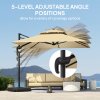 Outsunny 2.7 x 2.7(m) Cantilever Parasol with Aluminium Frame, Crank and Tilt, 360-Degree Rotation, Double Top Garden Umbrella with Base and Cover, Khaki