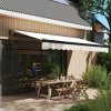 Outsunny 3.5 x 3(m) Electric Awning with Remote Controller, Aluminium Frame DIY Retractable Awning, UPF30+ Sun Shade Canopy for Garden Patio Deck Door Window, Beige