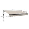 Outsunny 3.5 x 3(m) Electric Awning with Remote Controller, Aluminium Frame DIY Retractable Awning, UPF30+ Sun Shade Canopy for Garden Patio Deck Door Window, Beige