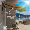 Outsunny 3.5 x 3(m) Electric Awning with Remote Controller, Aluminium Frame DIY Retractable Awning, UPF30+ Sun Shade Canopy for Garden Patio Deck Door Window, Beige