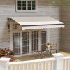 Outsunny 3.5 x 3(m) Electric Awning with Remote Controller, Aluminium Frame DIY Retractable Awning, UPF30+ Sun Shade Canopy for Garden Patio Deck Door Window, Beige
