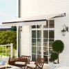 Outsunny 3.5 x 3(m) Electric Awning with Remote Controller, Aluminium Frame DIY Retractable Awning, UPF30+ Sun Shade Canopy for Garden Patio Deck Door Window, Beige